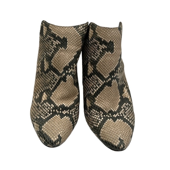 Dolce Vita Gray Cream Renly Snake Print Block Heel Slip On Mule Size 7.5 Women's - Picture 3 of 11